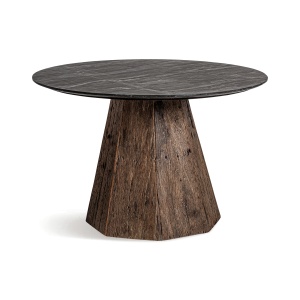 Masa dining neagra/maro din marmura 120 cm Walding Vical Home