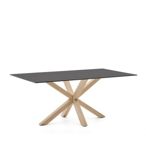 Masa dining neagra/maro din metal 100x280 cm Argo Kave Home