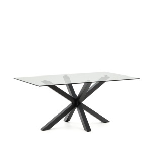 Masa dining transparenta din metal 90x160 cm Argo Kave Home