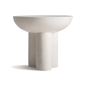 Masa laterala alb antic din ciment 60 cm Broich Vical Home