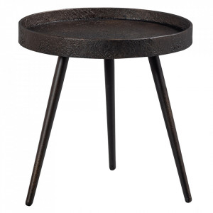 Masa laterala auriu antichizat din metal 41 cm Bounds Woood