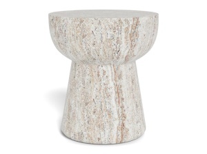 Masa laterala crem din ciment 40 cm Cabra Quiet Object