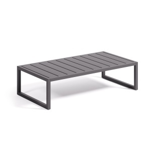 Masa laterala exterior neagra din metal 60x114 cm Comova Kave Home