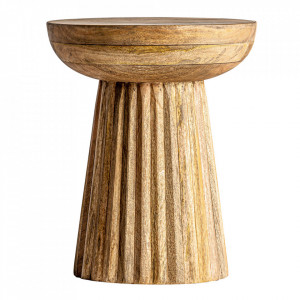 Masa laterala maro din lemn 38 cm Plisse Vical Home