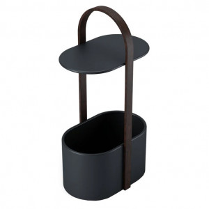 Masa laterala maro/neagra din lemn 32x32 cm Pols Umbra