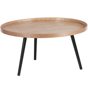 Masa laterala maro/neagra din lemn 78 cm Mesa Woood