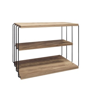 Masa laterala maro/neagra din metal 40x50 cm Lifon The Home Collection