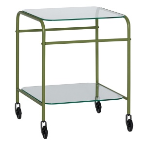 Masa laterala verde/transparenta din metal 42x43 cm Zephyr Hubsch