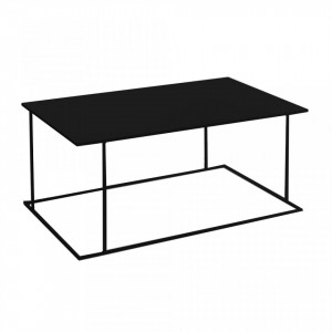 Masa neagra pentru cafea din metal 60x100 cm Walt Black Custom Form