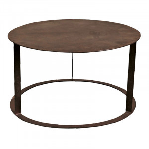 Masuta pentru cafea maro din otel 80 cm Rusty Lifestyle Home Collection