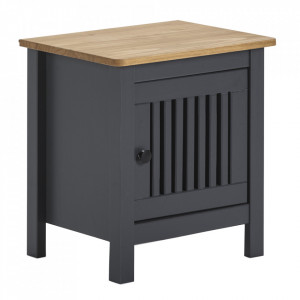 Noptiera gri antracit/maro din lemn Bruna The Home Collection