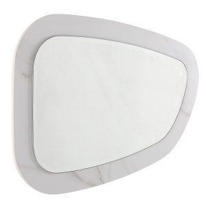 Oglinda asimetrica alba din ceramica 51x74 cm Connect Thai Natura