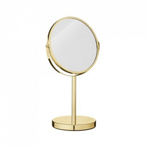 Oglinda cosmetica rotunda aurie din metal 20 cm Milde Bloomingville