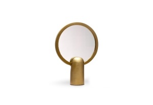 Oglinda de masa rotunda aurie din metal 25x35 cm Gaby Richmond Interiors