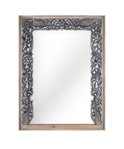Oglinda dreptunghiulara maro/albastra din lemn 91x122 cm Fresia Giner y Colomer