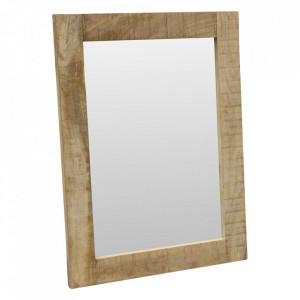 Oglinda dreptunghiulara maro din lemn de mango si sticla 60x80 cm Harry Raw Materials