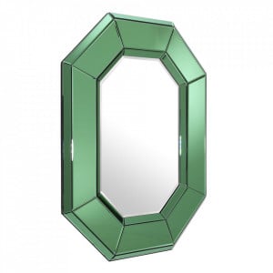 Oglinda octagonala verde din MDF si sticla 80x106 cm Le Sereno Eichholtz