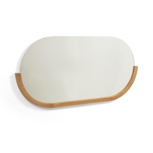 Oglinda ovala maro din lemn 55x90 cm Rokia Kave Home