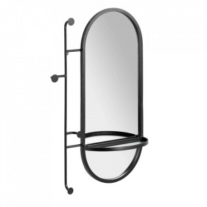Oglinda ovala neagra din metal si sticla 52x82 cm Zada Kave Home