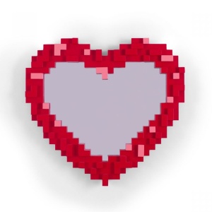 Oglinda rosie 52x56 cm Pixel Heart Seletti