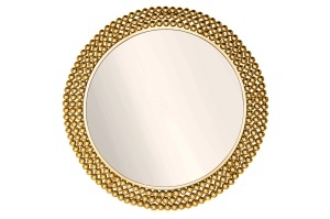 Oglinda rotunda aurie din metal 76 cm Pearls The Home Collection