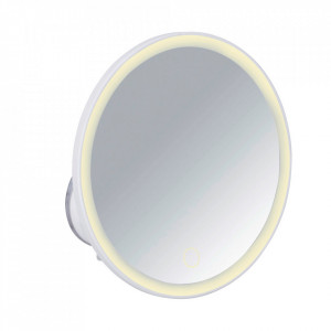 Oglinda rotunda cu LED alba din plastic 18 cm Isola Wenko