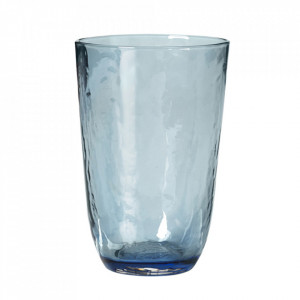 Pahar albastru din sticla 500 ml Hammered Broste Copenhagen