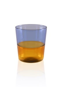 Pahar albastru/portocaliu din sticla 320 ml BRD0087 The Home Collection