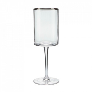 Pahar de vin transparent/gri argintiu din sticla 405 ml Josephine Margit Brandt