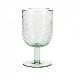 Pahar de vin verde din sticla 8x14 cm Alec Bahne