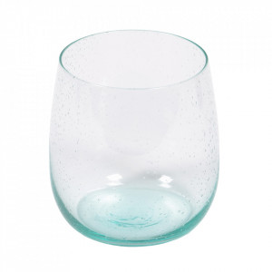 Pahar transparent/albastru din sticla 200 ml Dusnela Kave Home