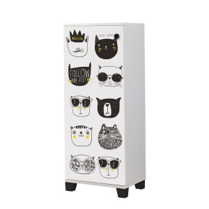 Pantofar alb/negru Filinta Cats The Home Collection