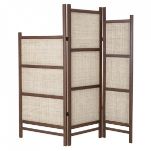 Paravan maro din lemn de pin si ratan 175x180 cm Svenn Bloomingville