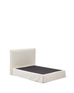 Pat alb din textil 150x190 cm Jaira Chenille Kave Home