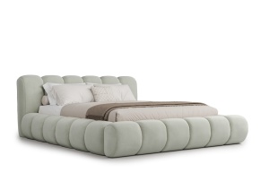 Pat gri deschis din textil 180x200 cm Cloud Komodo FURPOL