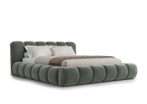 Pat gri din textil 160x200 cm Cloud Komodo FURPOL