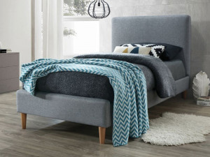 Pat gri din textil si lemn 97x215 cm Acoma Signal Meble