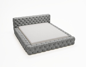 Pat gri platinat din catifea 180x200 cm Zonan FURPOL