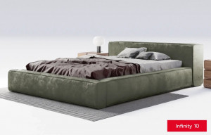 Pat verde inchis din textil 180x200 cm Echo Infinity FURPOL