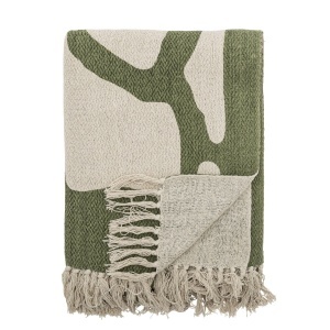 Patura verde/alba din bumbac 130x160 cm Dalmine Bloomingville