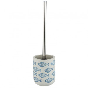 Perie toaleta bej/albastra din ceramica Aquamarine Wenko