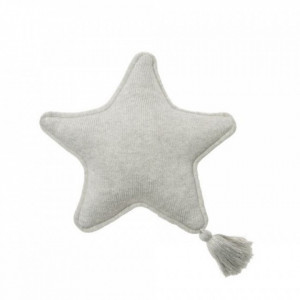Perna decorativa gri din bumbac pentru copii 25x25 cm Twinkle Star Grey Lorena Canals