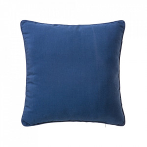 Perna decorativa patrata albastra din poliester si bumbac 45x45 cm Loving Colours The Home Collection