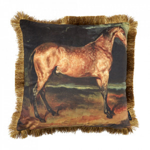 Perna decorativa patrata multicolora din poliester 45x45 cm Horse Margit Brandt