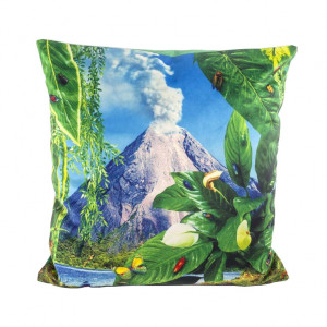Perna decorativa patrata multicolora din poliester 50x50 cm Volcano Toiletpaper Seletti
