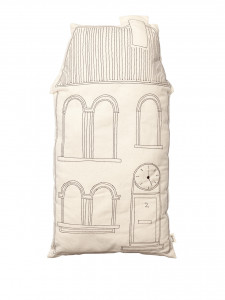 Perna dreptunghiulara alba/neagra din bumbac 37x64 cm Abode Ferm Living