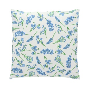Perna pentru exterior patrata multicolora din fibre sintetice 49x49 cm Flowers Blue Esschert Design