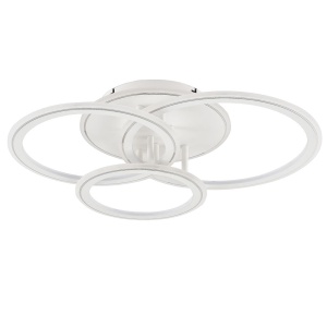 Plafoniera alba/argintie din metal cu 4 LED-uri Lunar Zuma Line