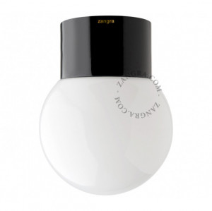 Plafoniera alba/neagra din ceramica Uma Opaline Zangra