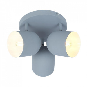 Plafoniera gri din otel si metal cu 3 becuri Azuro Round Candellux